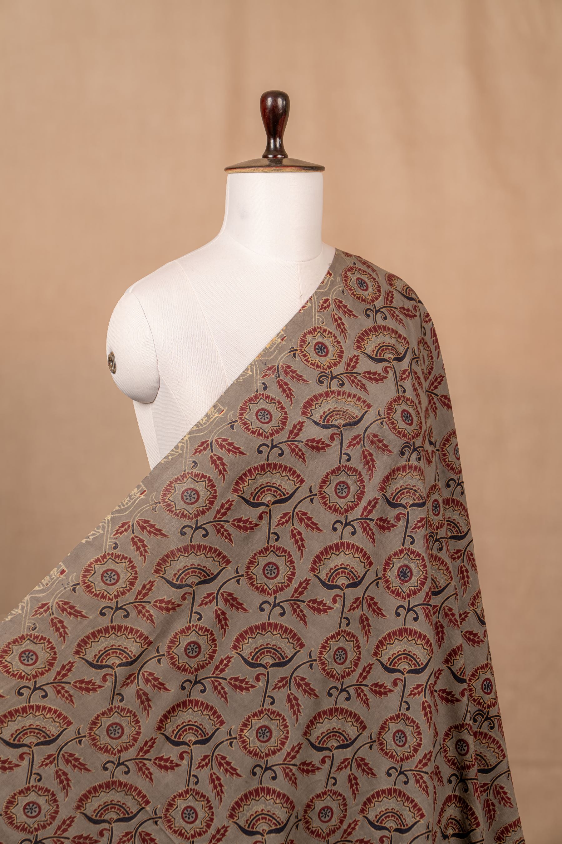 Grey Vanaspati Print Cotton Block Print