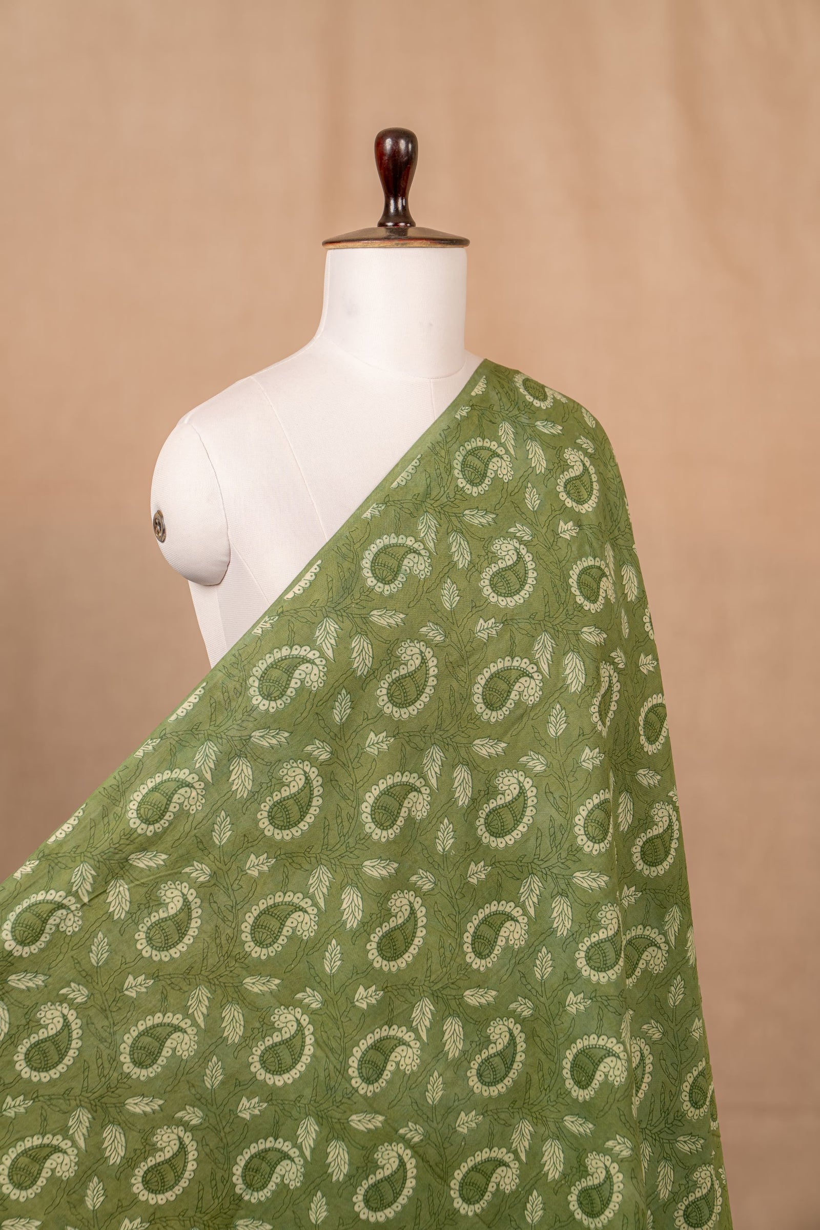 Green Bagru And Dabu Cotton Block Print