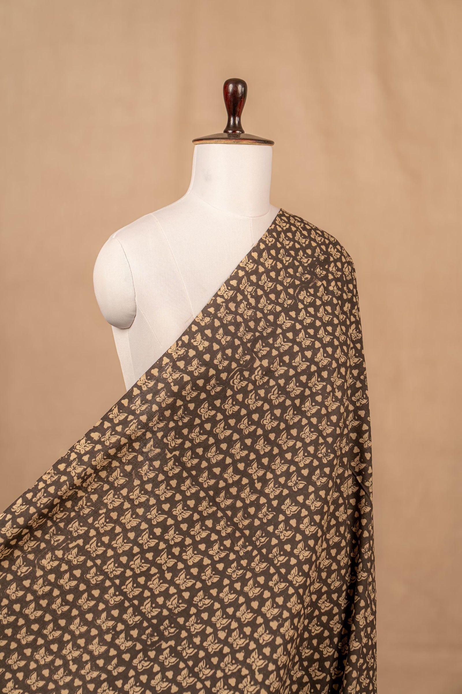 Black Bagru And Dabu Cotton Block Print