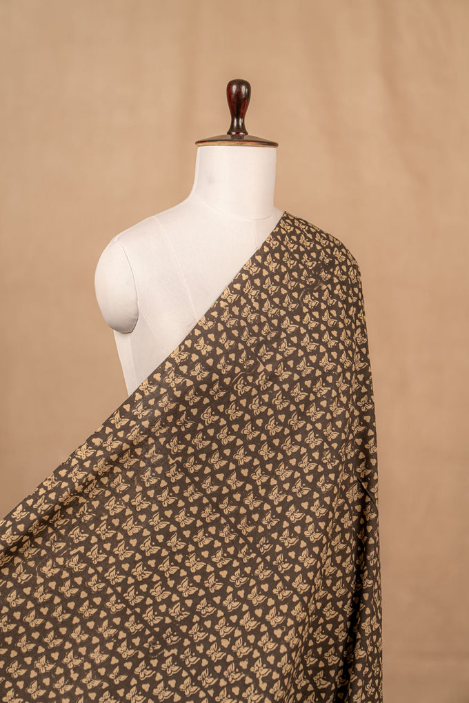 Black Bagru And Dabu Cotton Block Print