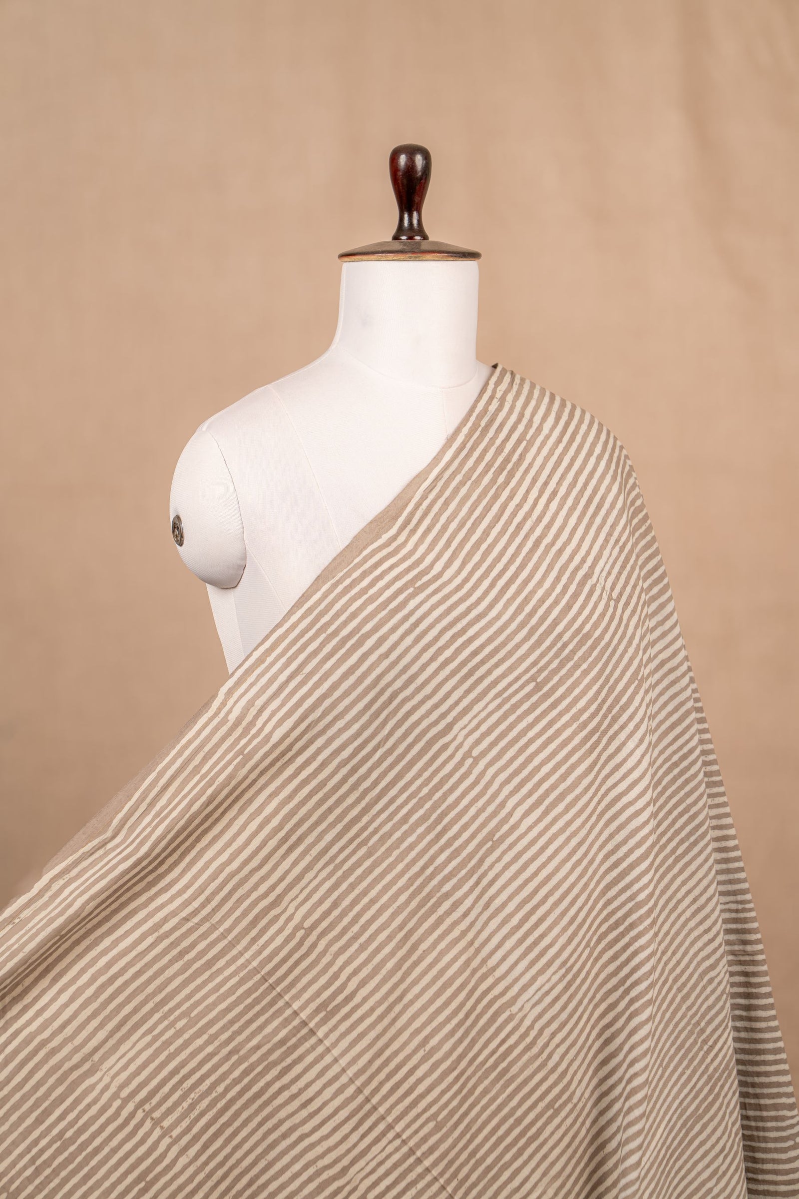 Grey Bagru And Dabu Cotton Block Print