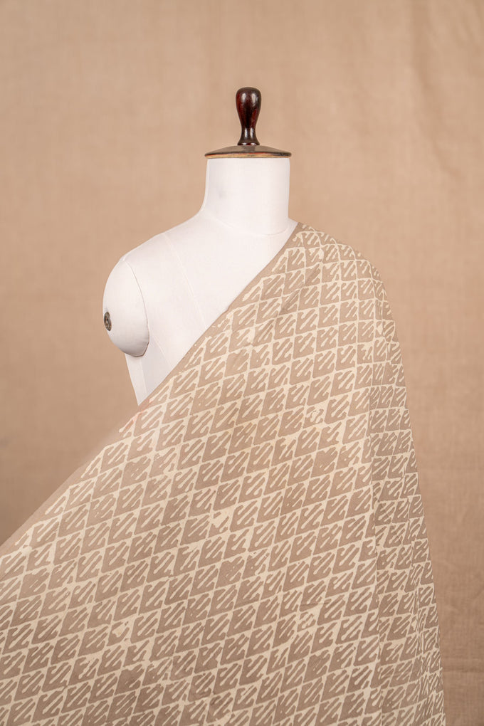 Grey Bagru And Dabu Cotton Block Print