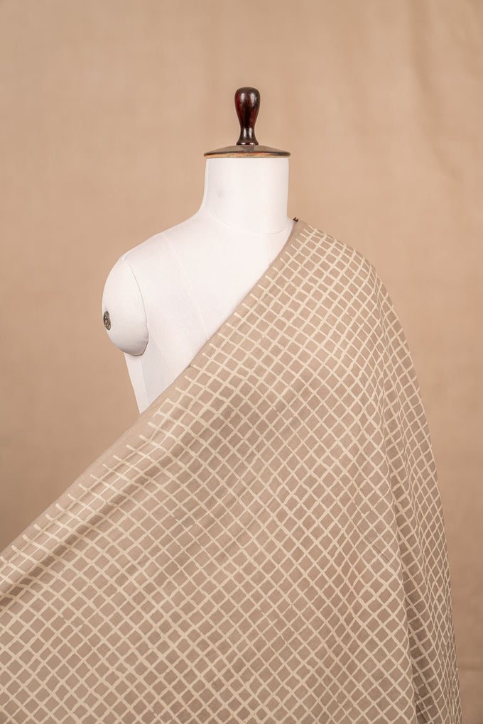 Grey Bagru And Dabu Cotton Block Print