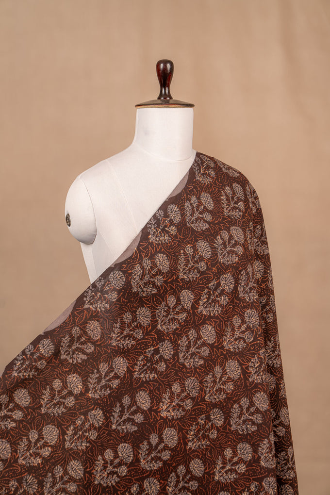 Brown Bagru And Dabu Cotton Block Print