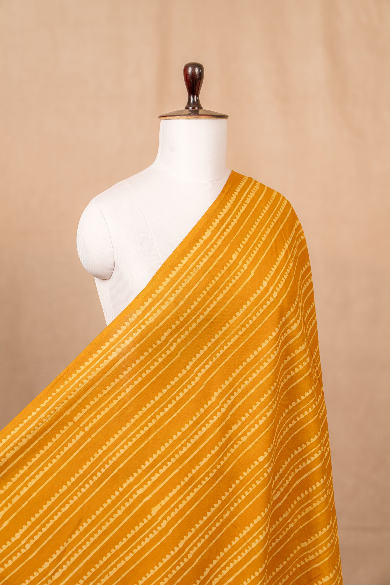 Yellow Bagru And Dabu Cotton Block Print