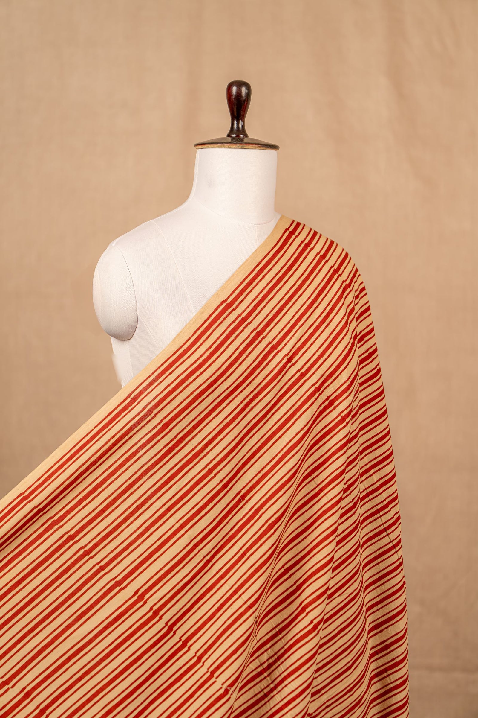 Off White Bagru And Dabu Cotton Block Print