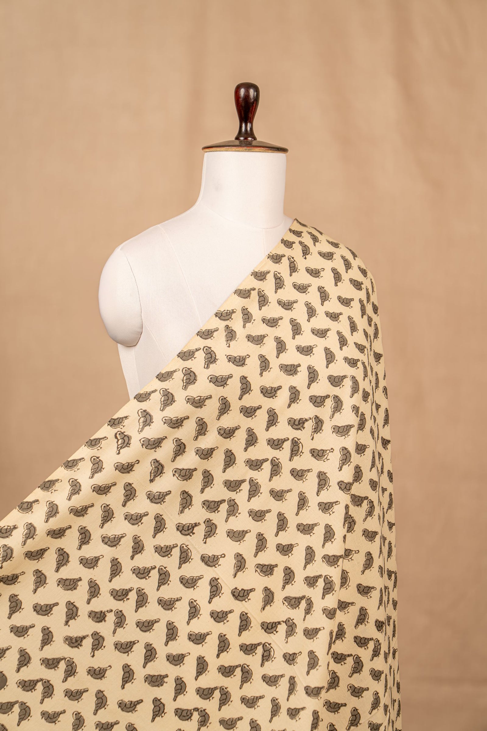 Off White Bagru And Dabu Cotton Block Print