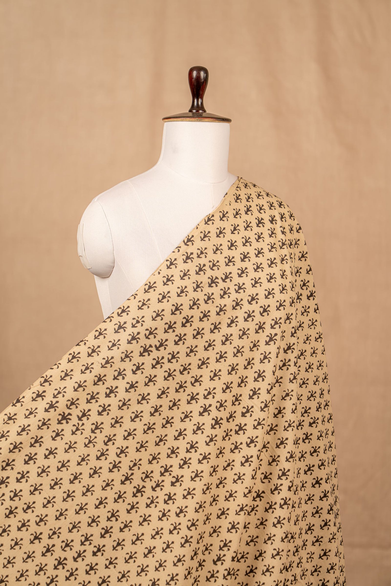 Off White Bagru And Dabu Cotton Block Print