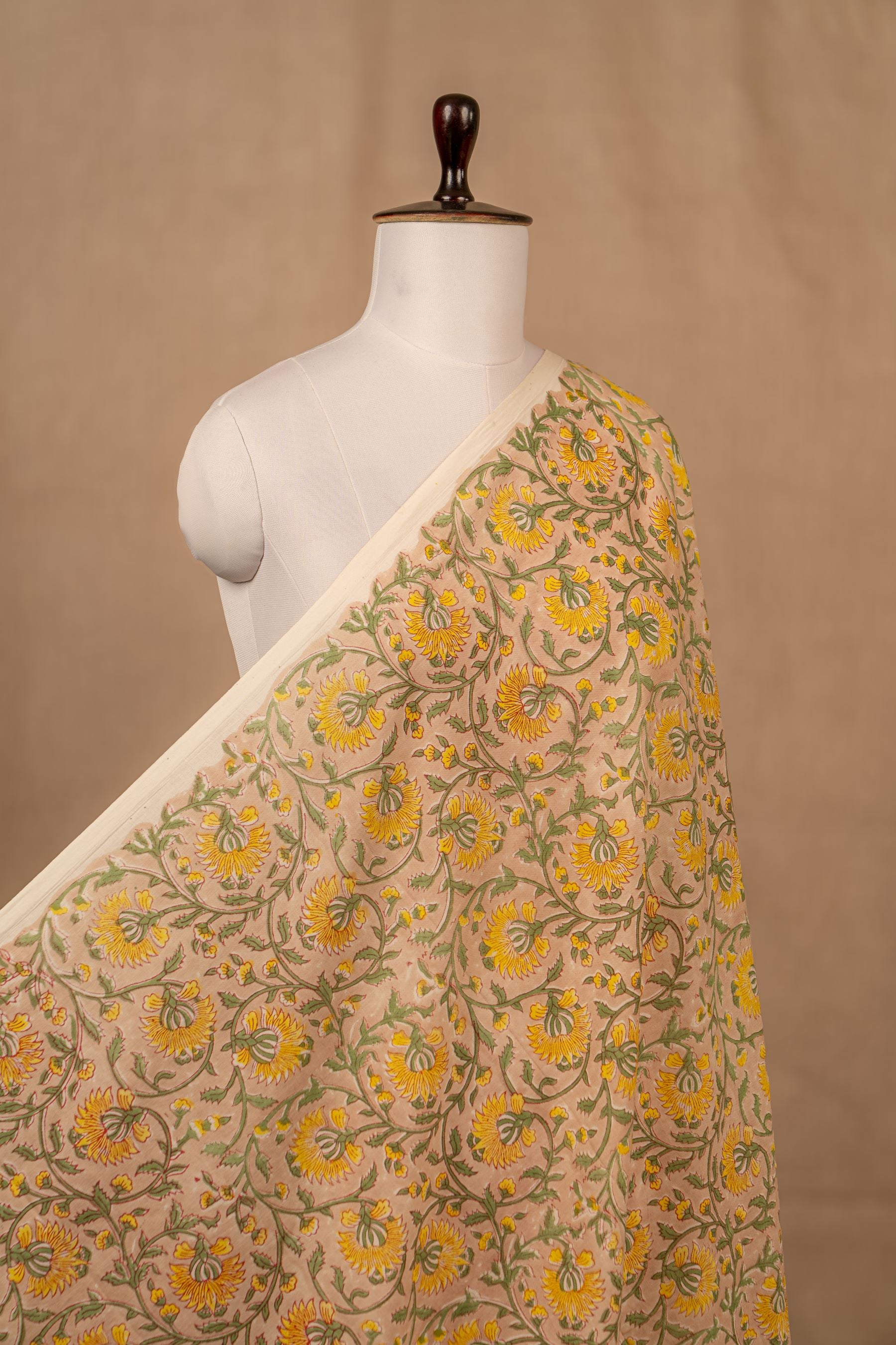 Peach Sanganeri Cotton Block Print