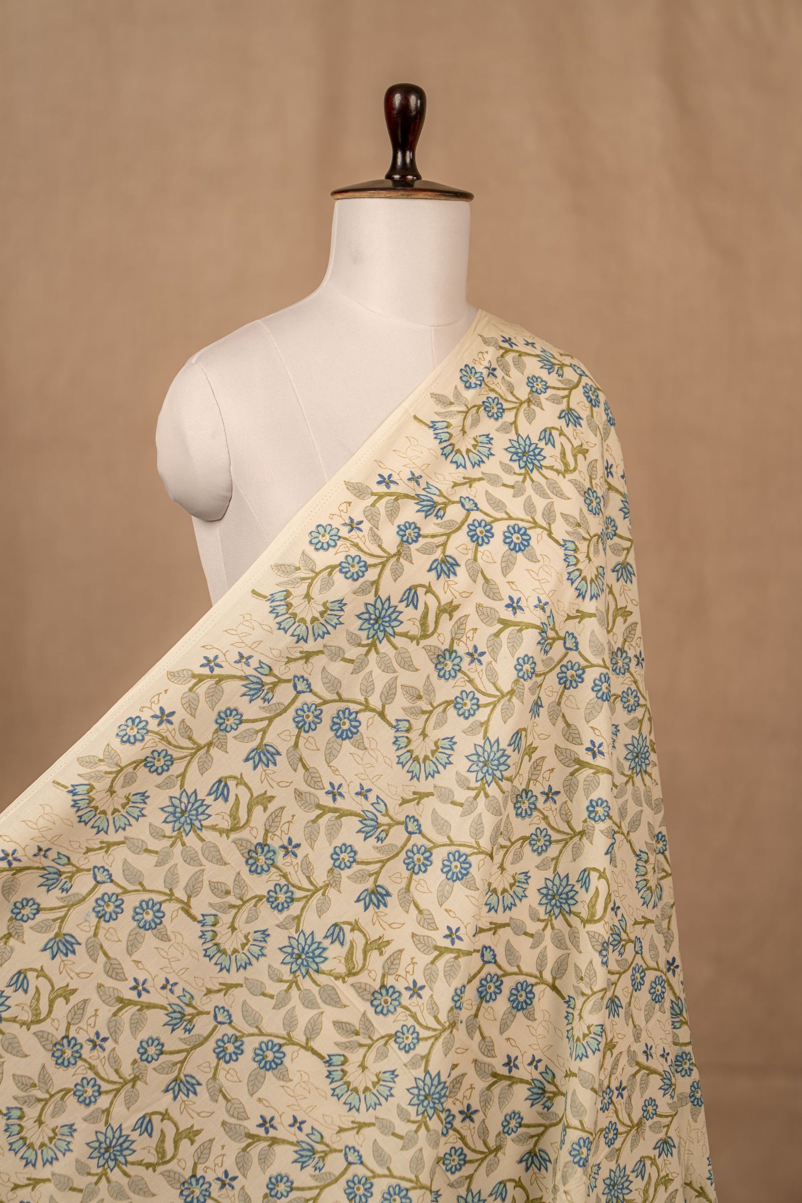 White Sanganeri Cotton Block Print