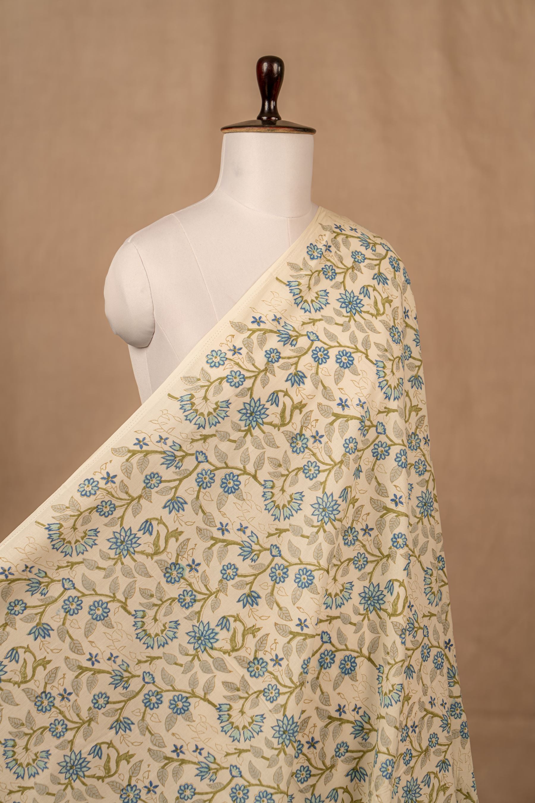 White Sanganeri Cotton Block Print