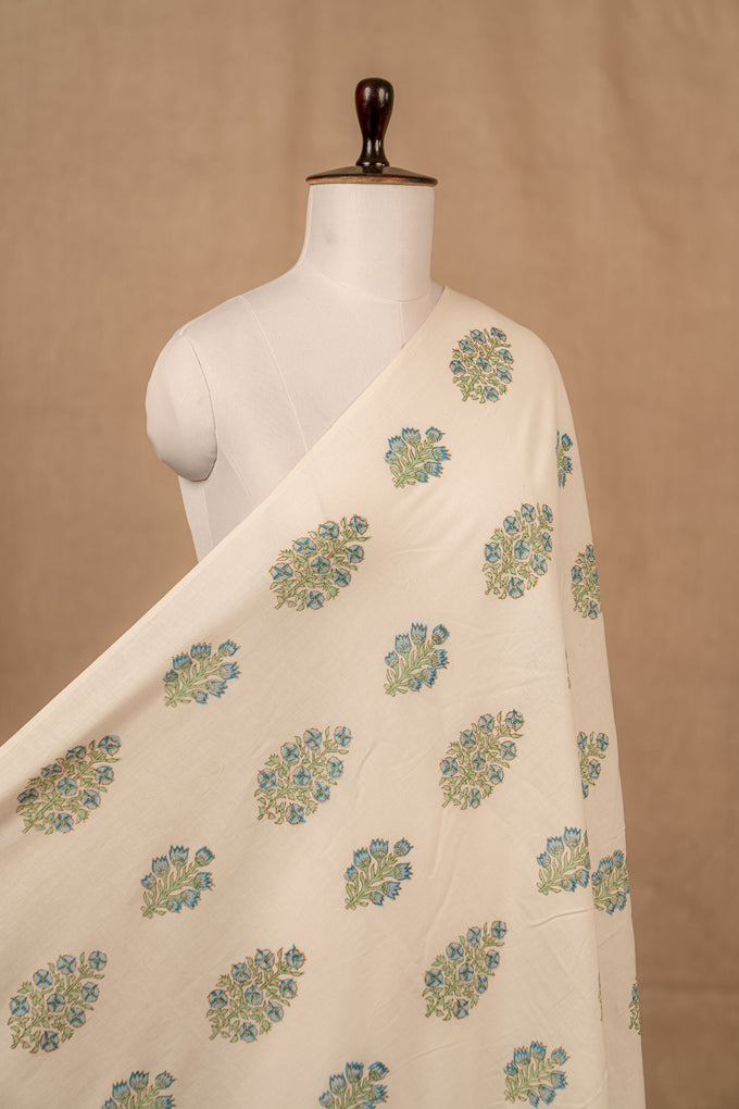 White Sanganeri Cotton Block Print