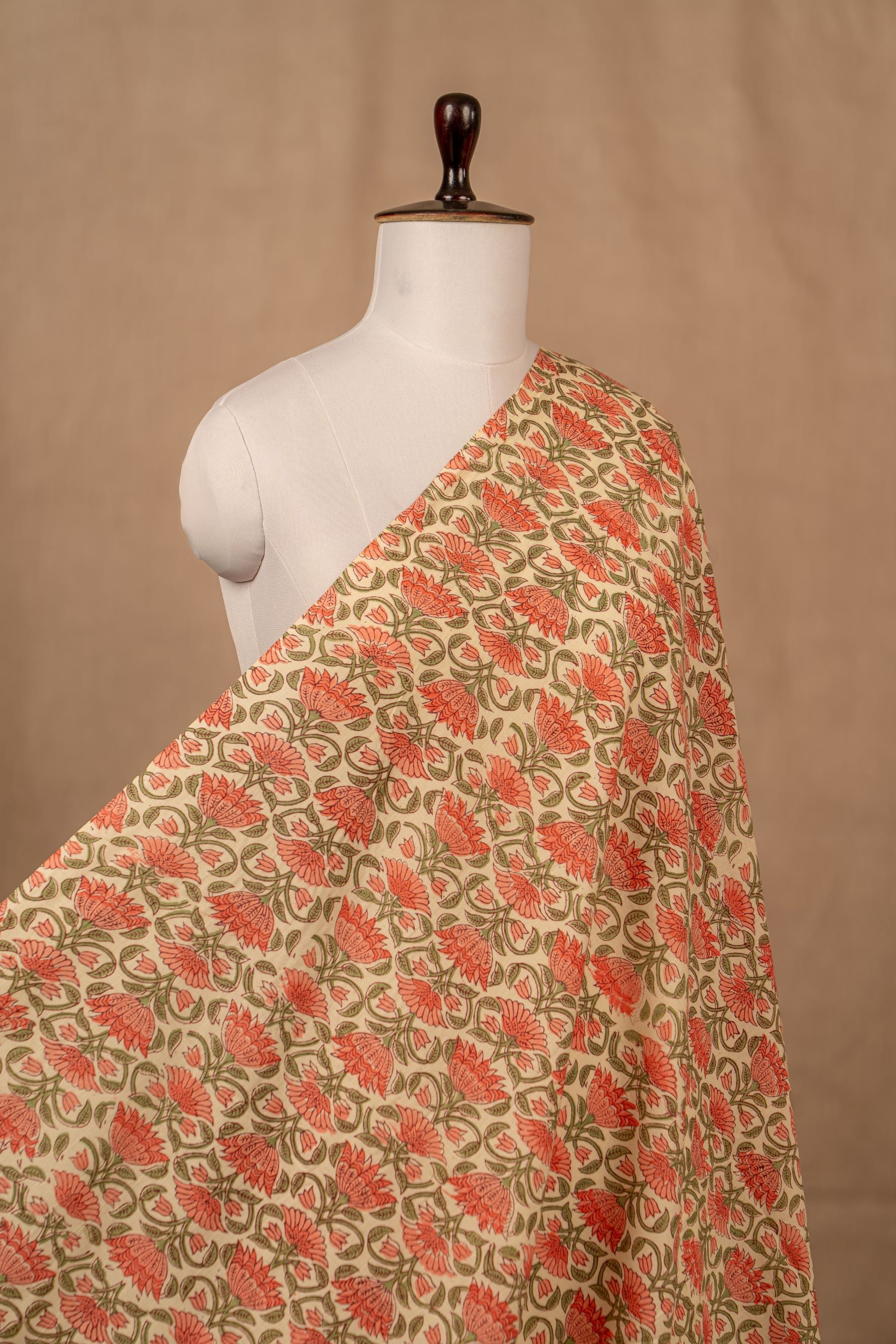 Off White Sanganeri Cotton Block Print