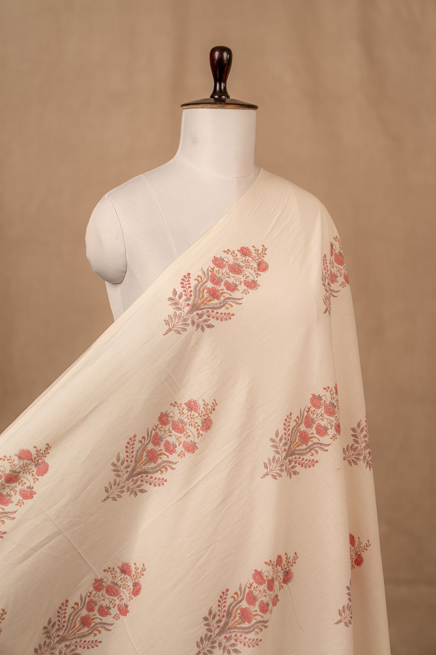 White Sanganeri Cotton Block Print