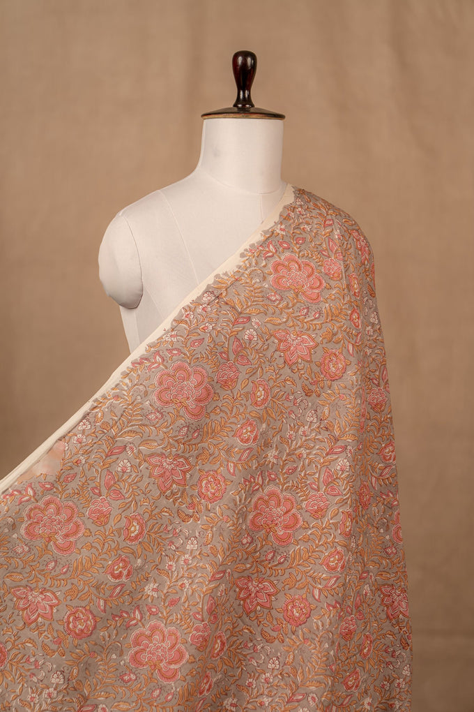 Grey Sanganeri Cotton Block Print