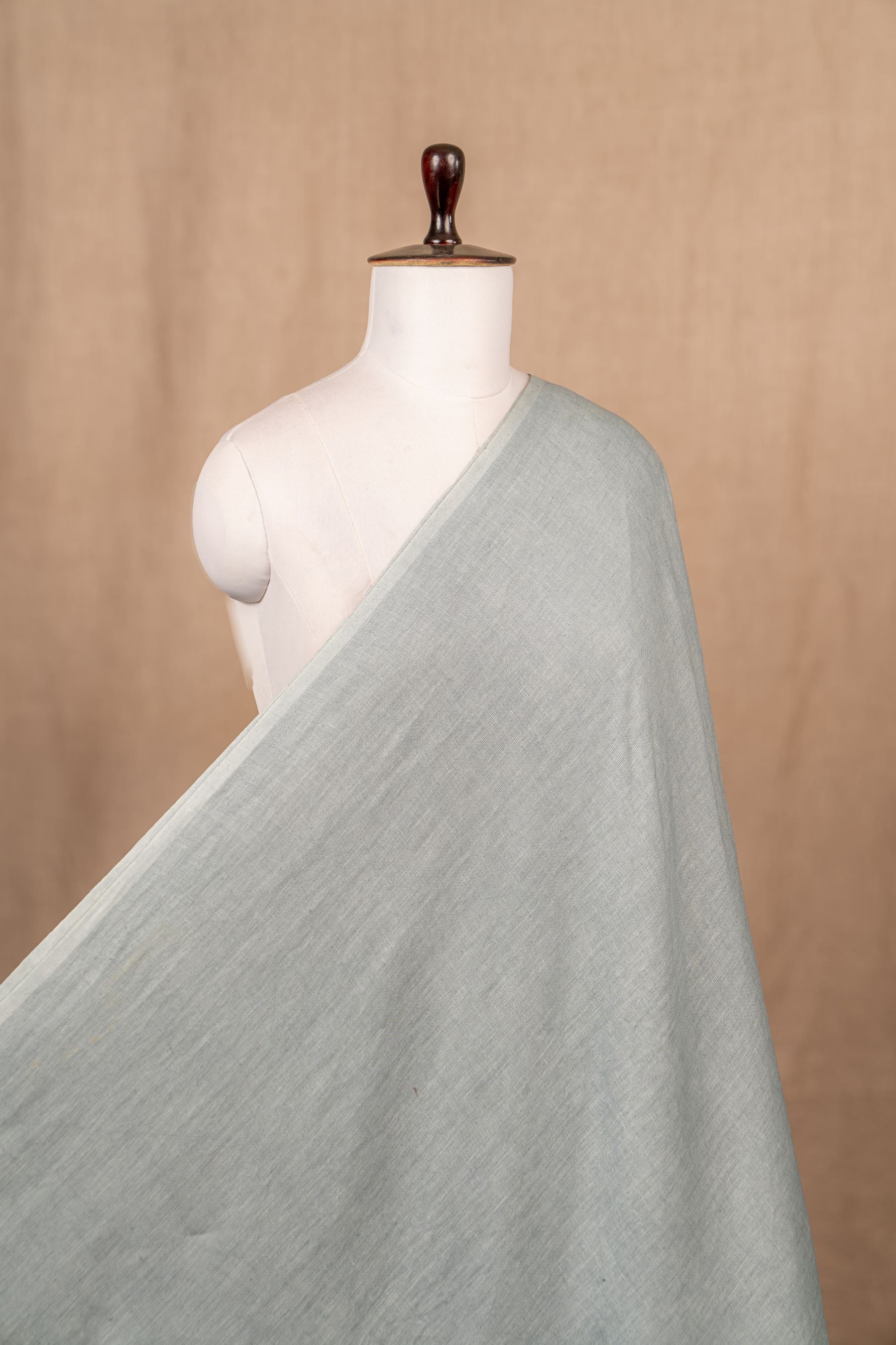Pastal Sky Blue Plain Linen Handloom