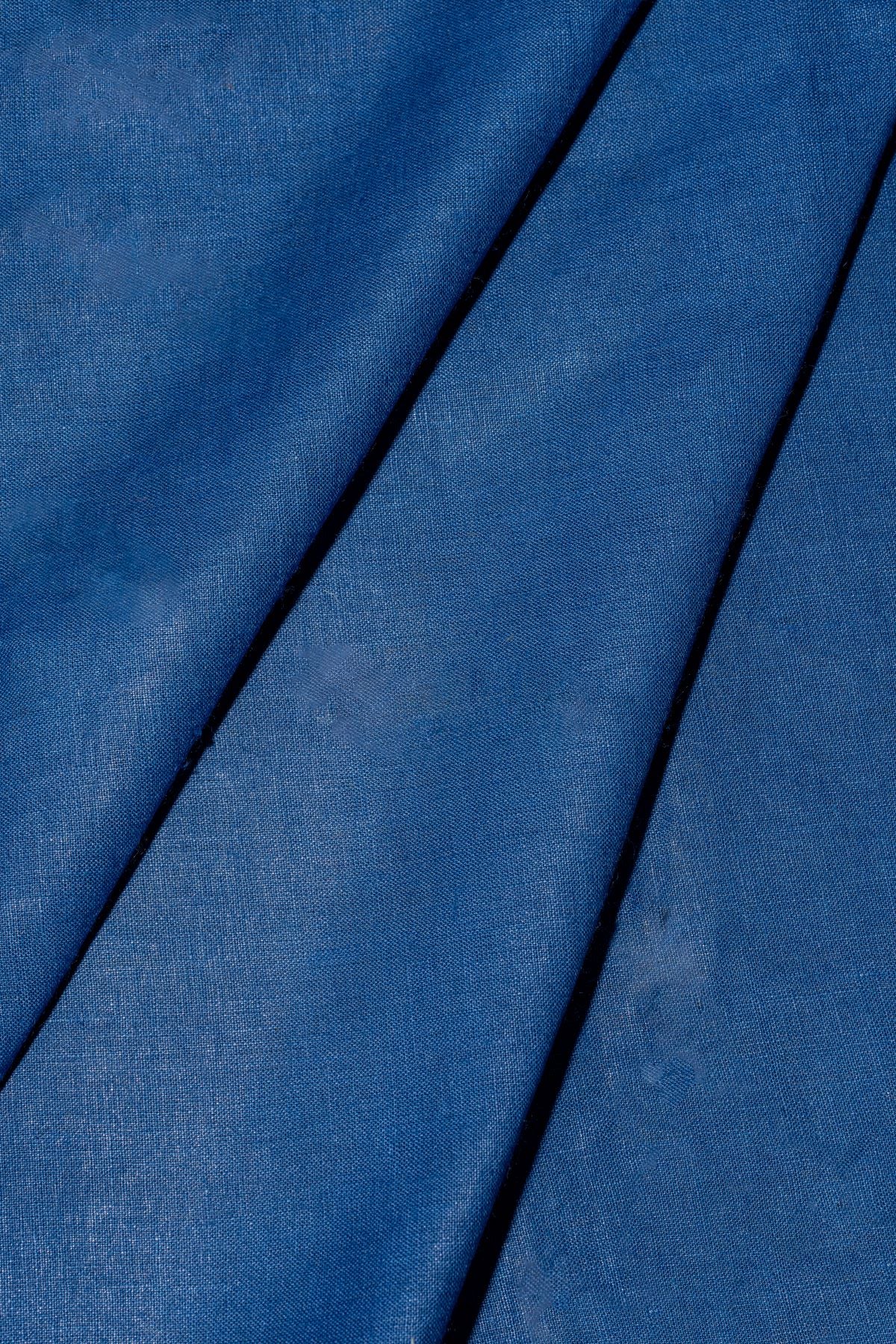 Blue Plain Linen Handloom