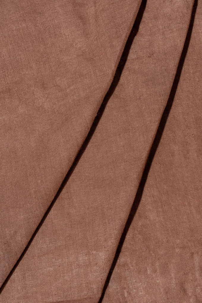 Brown Plain Linen Handloom