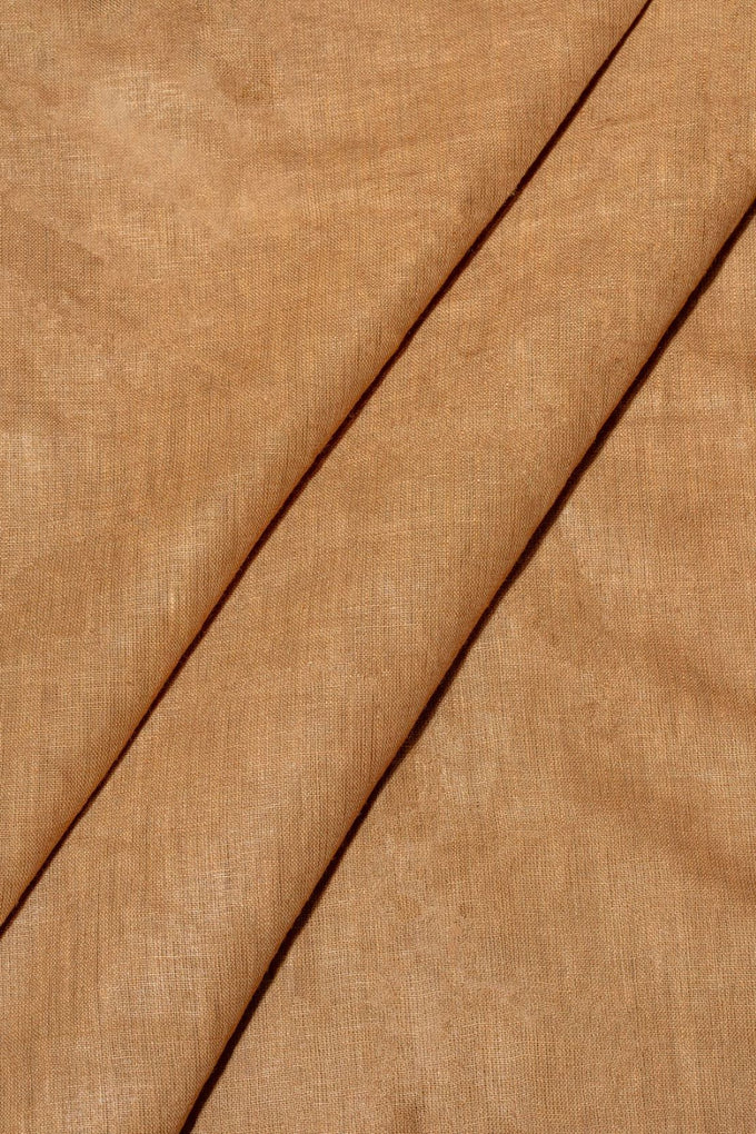 Ochre Yellow Plain Linen Handloom