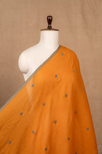 Rust Orange Jamdani Mul Cotton Handwoven