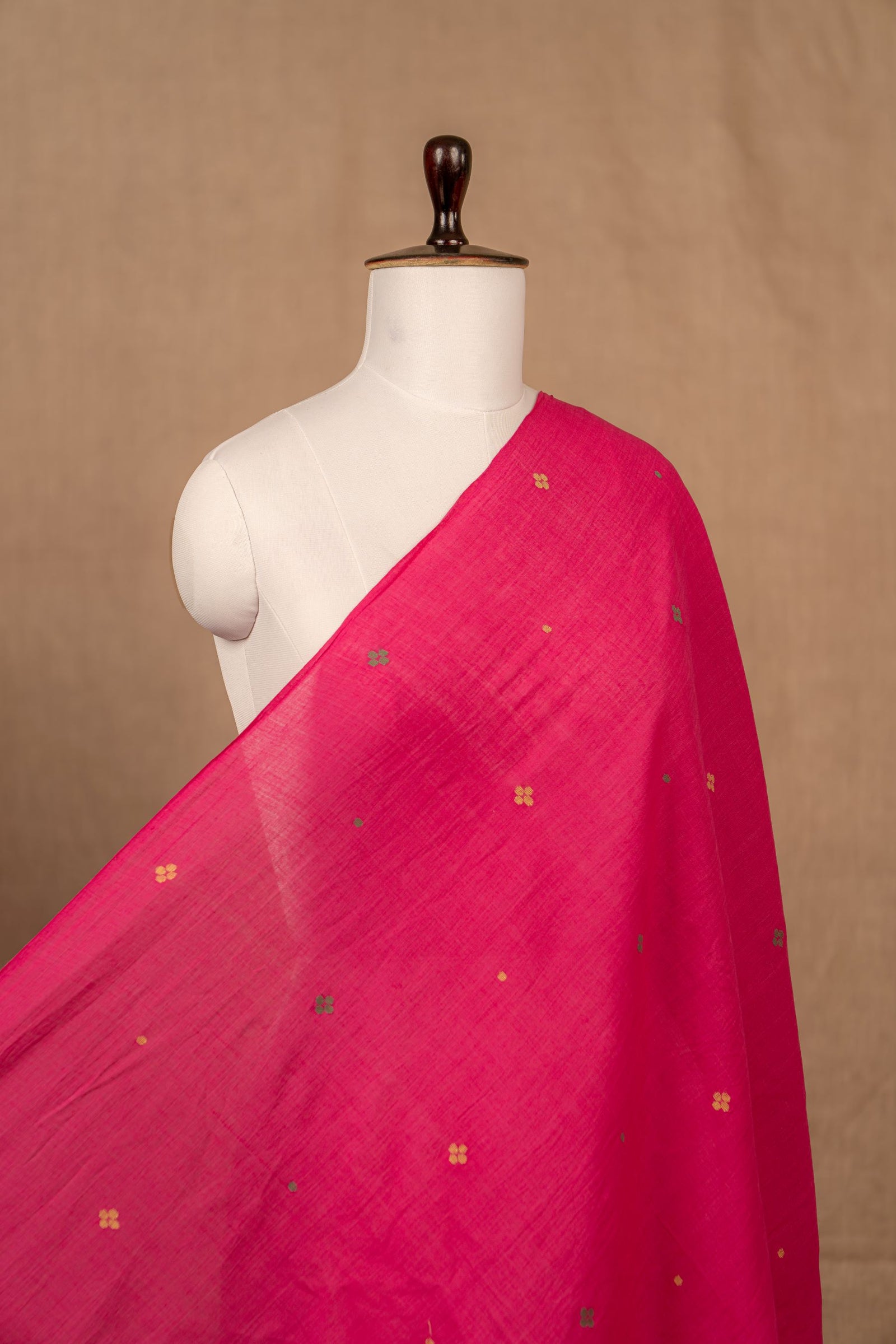 Pink Jamdani Mul Cotton Handwoven