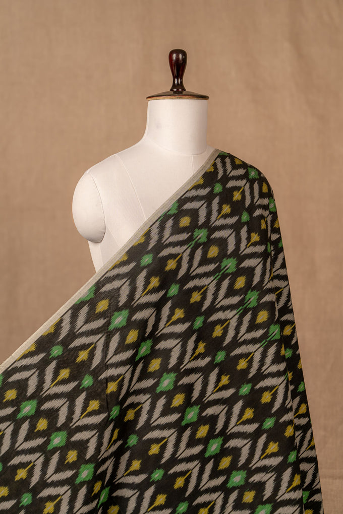 Black Ikat Mercerised Cotton Ikat