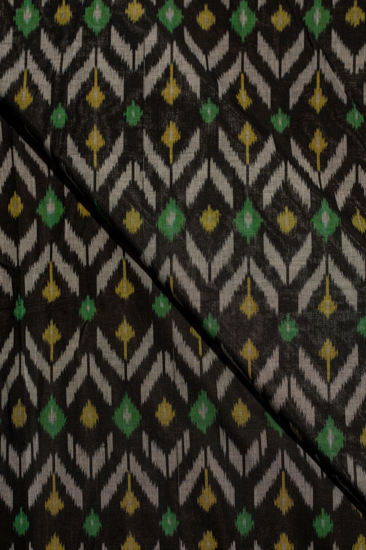 Black Ikat Mercerised Cotton Ikat