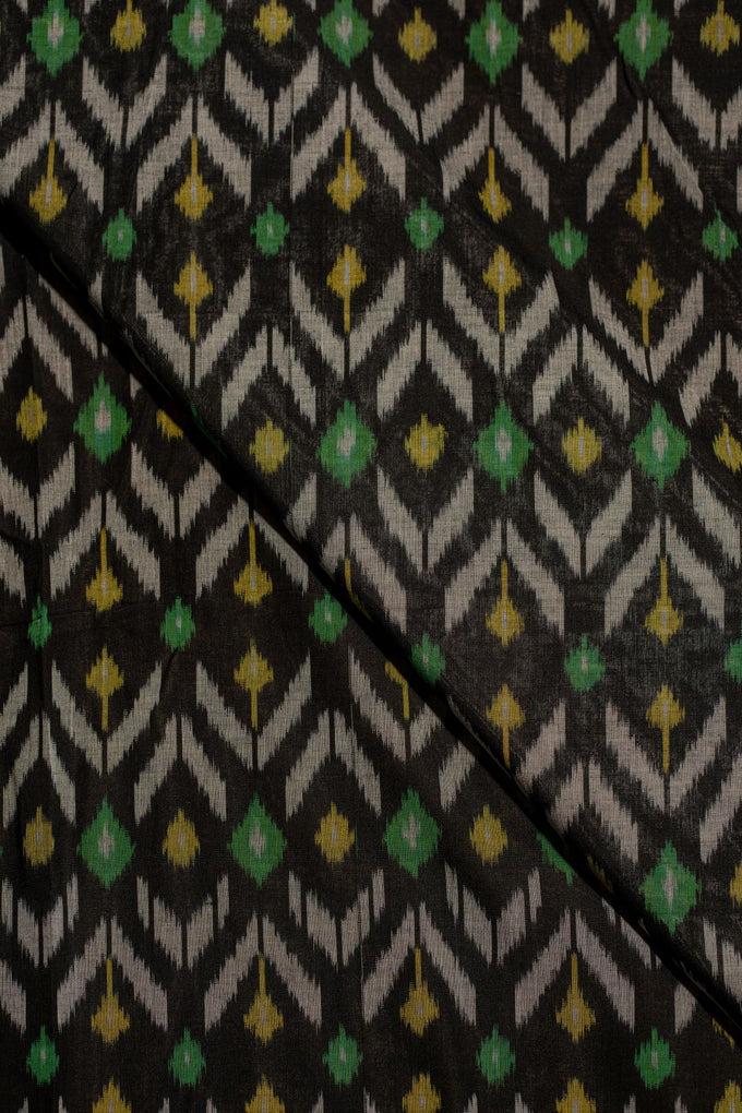 Black Ikat Mercerised Cotton Ikat