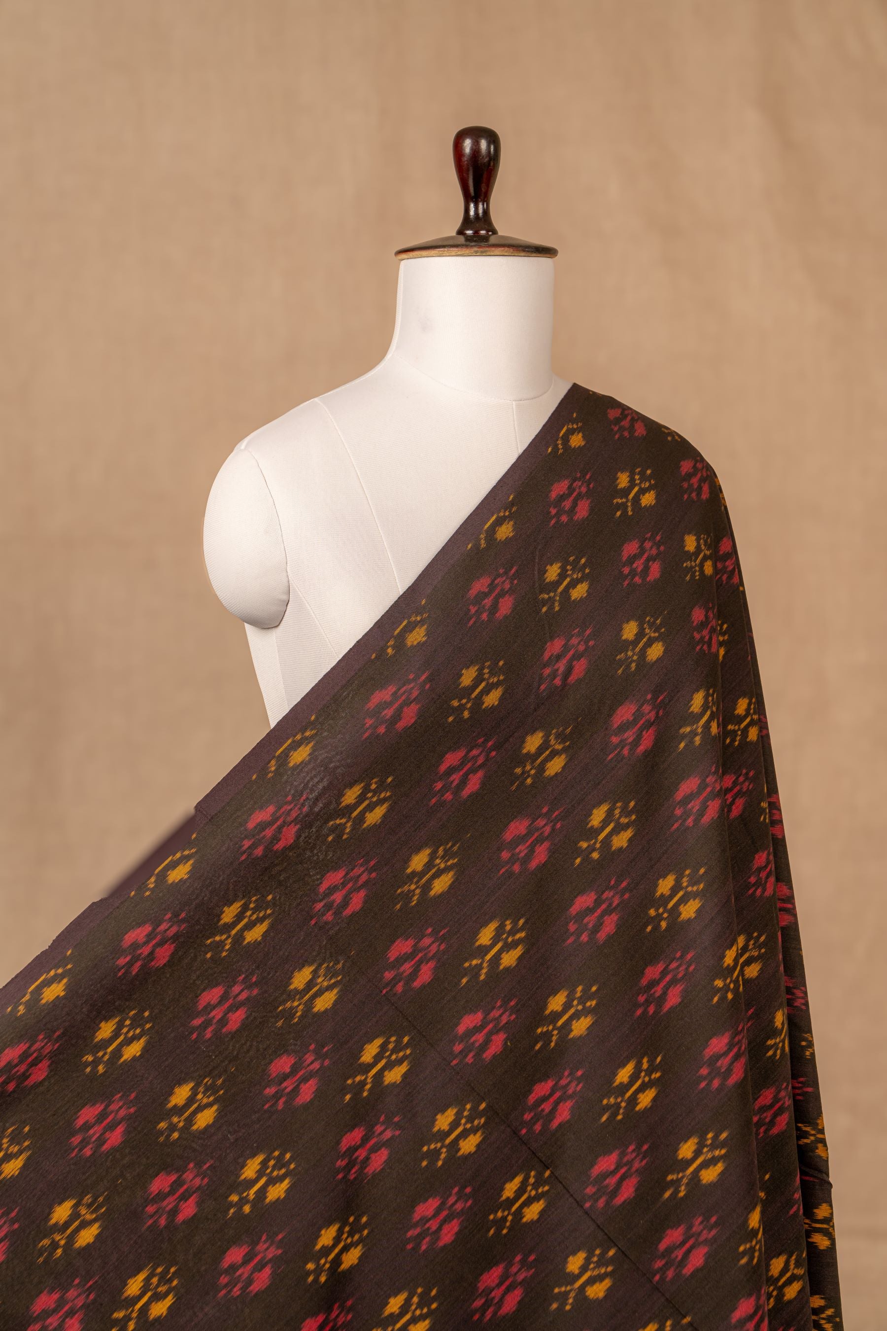 Black Ikat Mercerised Cotton Ikat
