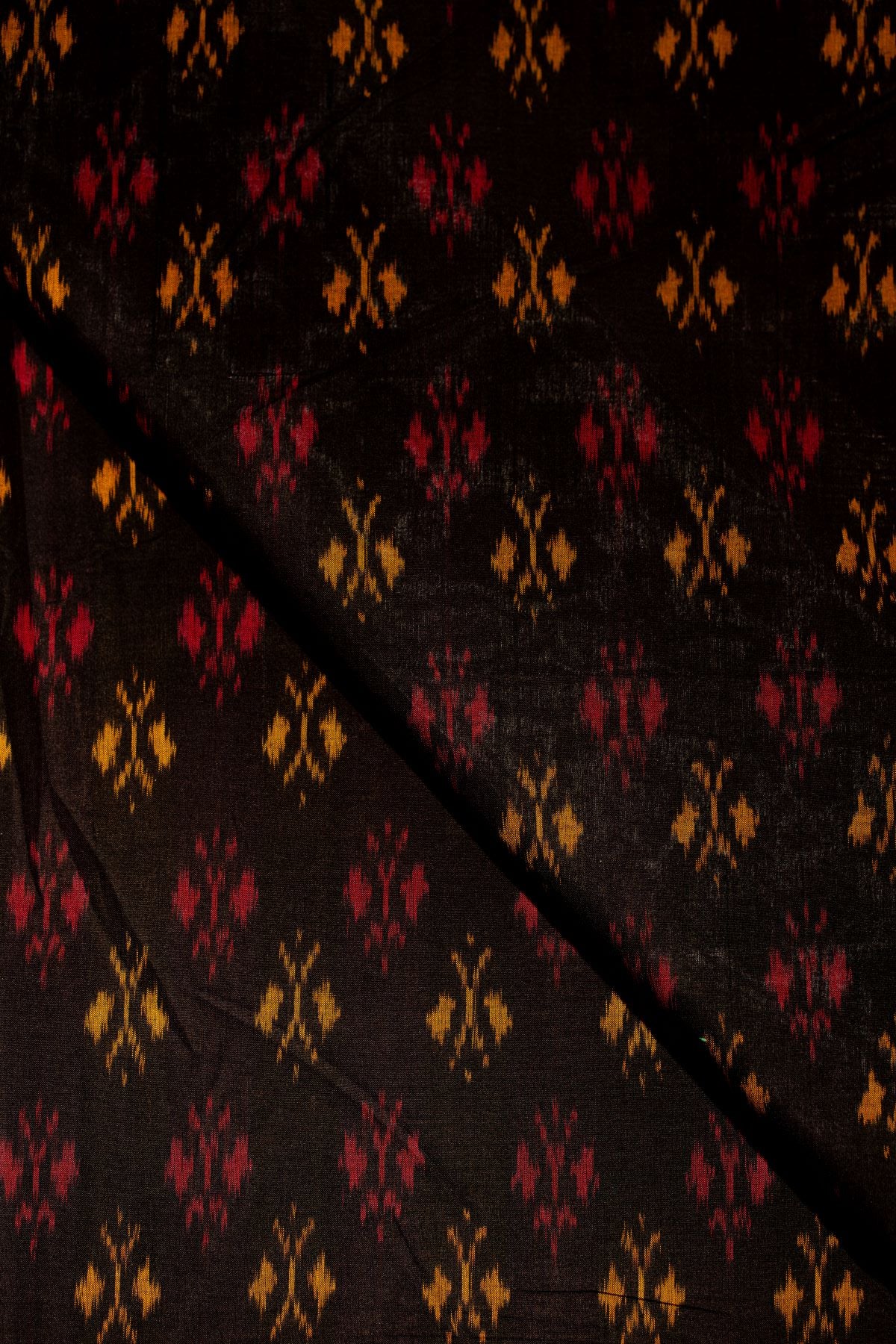 Black Ikat Mercerised Cotton Ikat