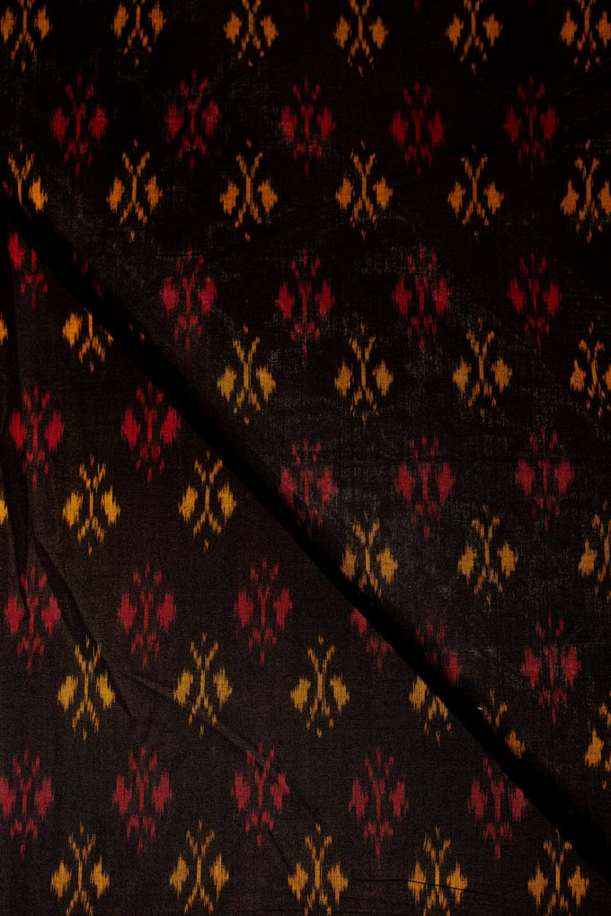Black Ikat Mercerised Cotton Ikat