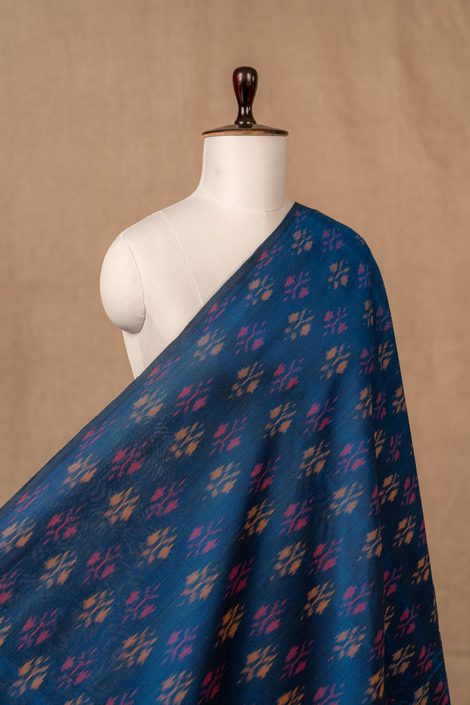 Blue Ikat Mercerised Cotton Ikat