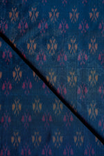 Blue Ikat Mercerised Cotton Ikat