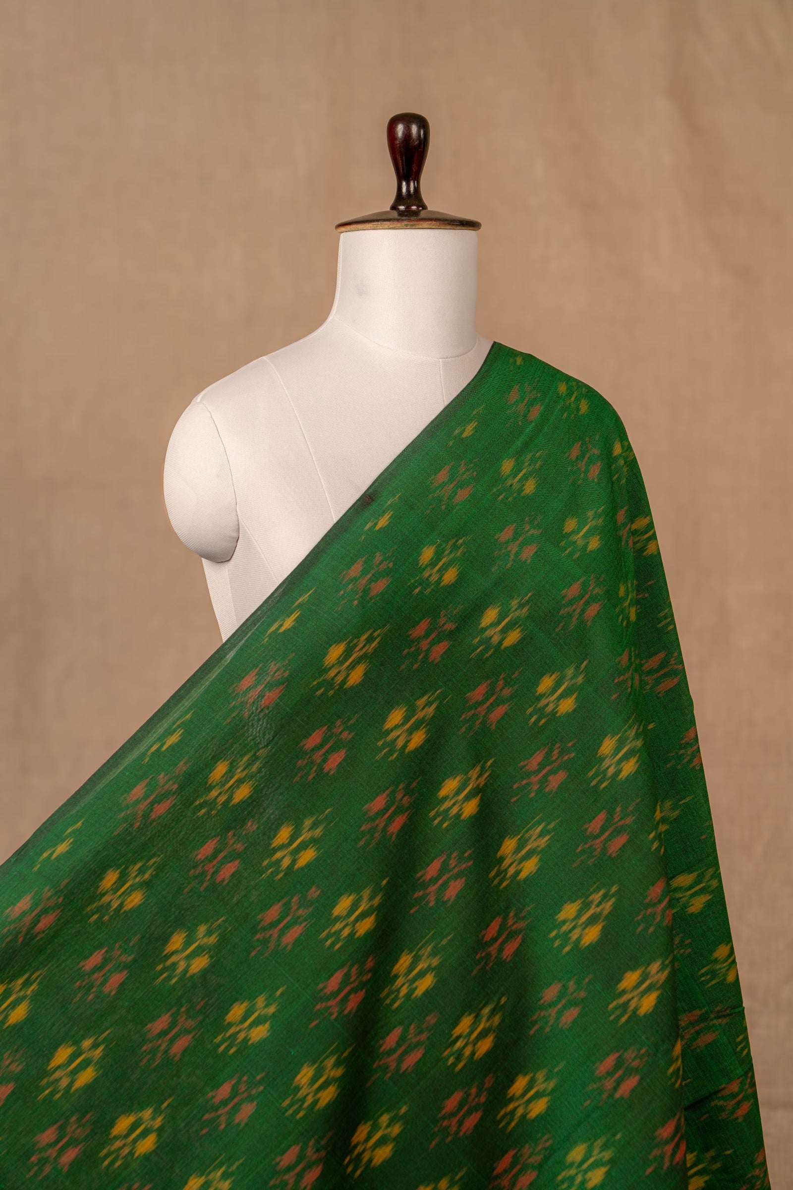Green Ikat Mercerised Cotton Ikat