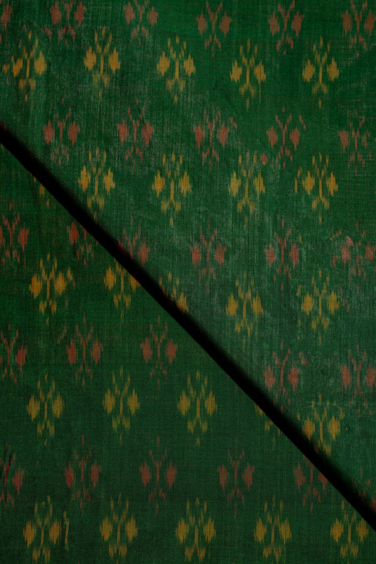 Green Ikat Mercerised Cotton Ikat