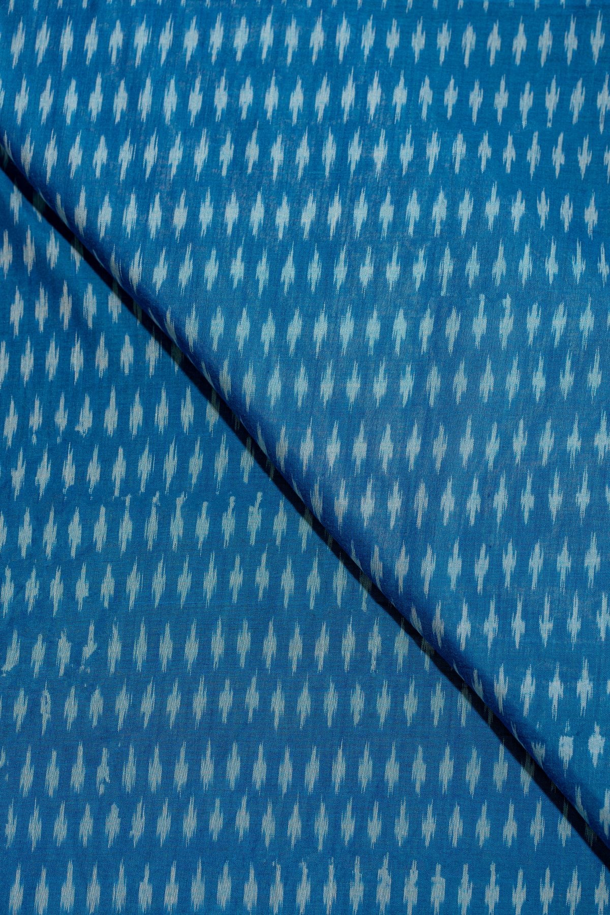 Blue Ikat Mercerised Cotton Ikat