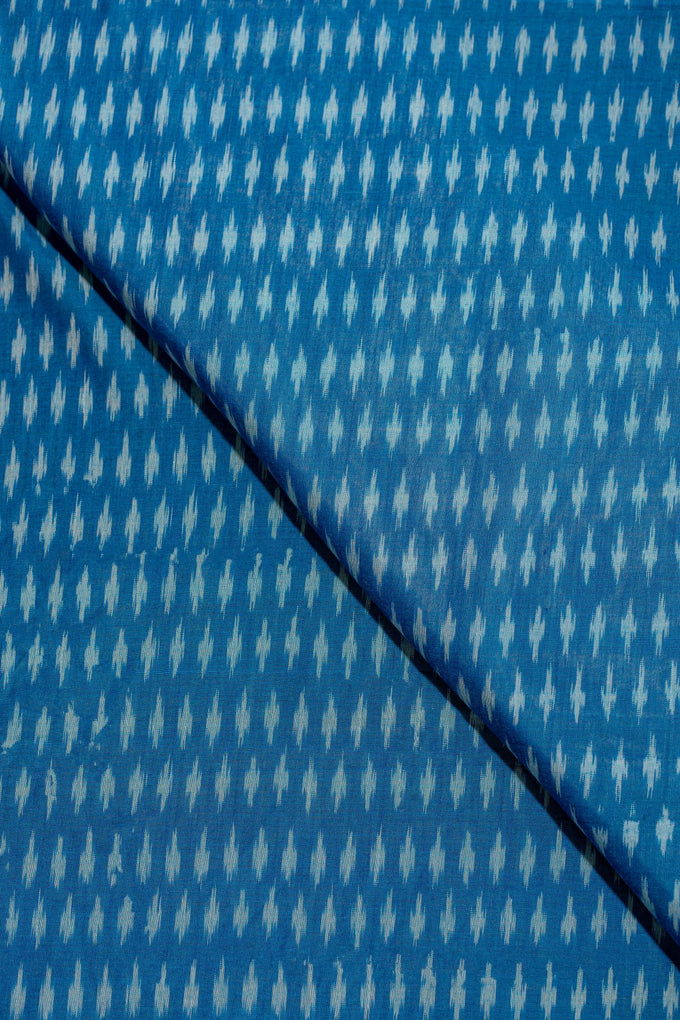 Blue Ikat Mercerised Cotton Ikat