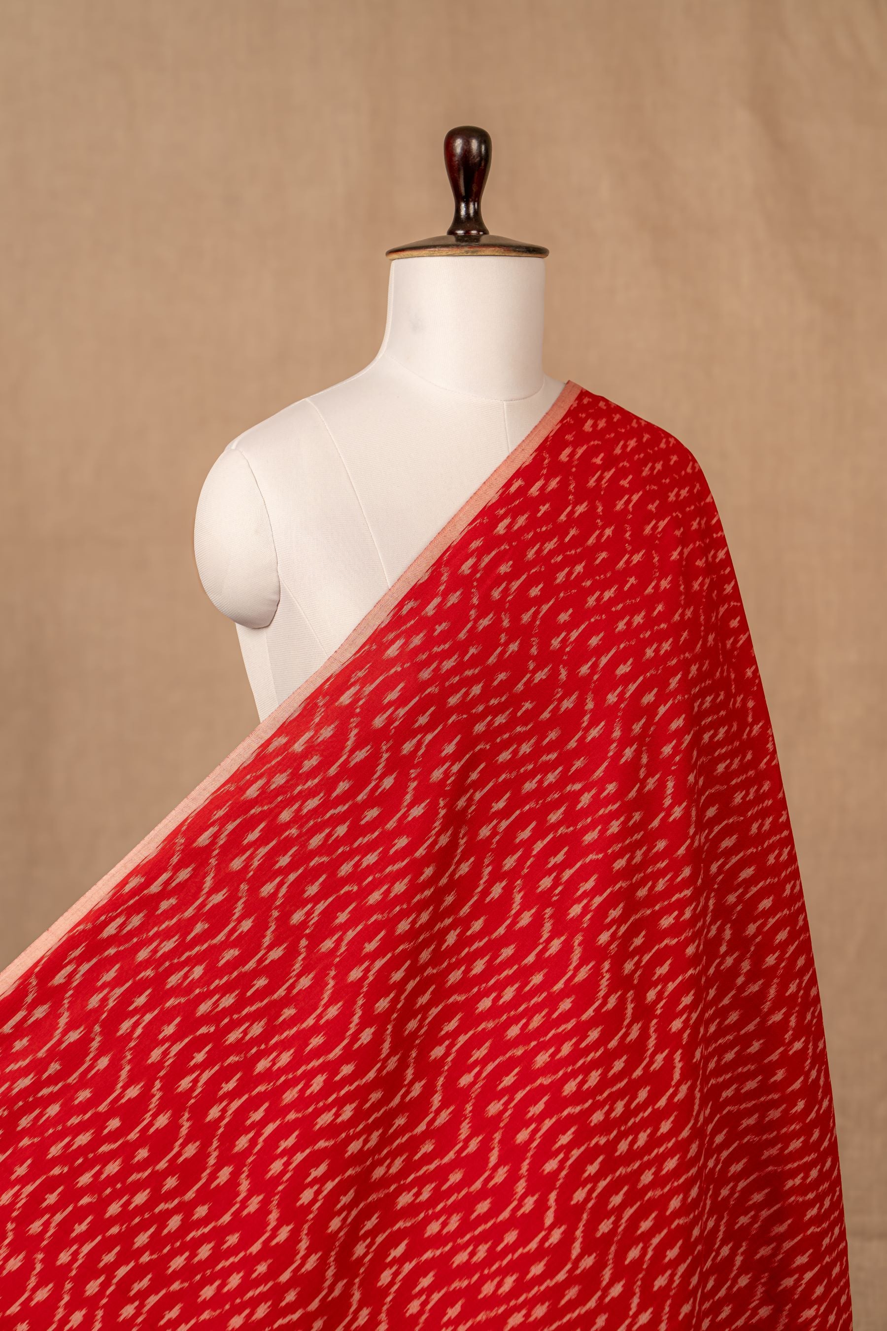 Red Ikat Mercerised Cotton Ikat