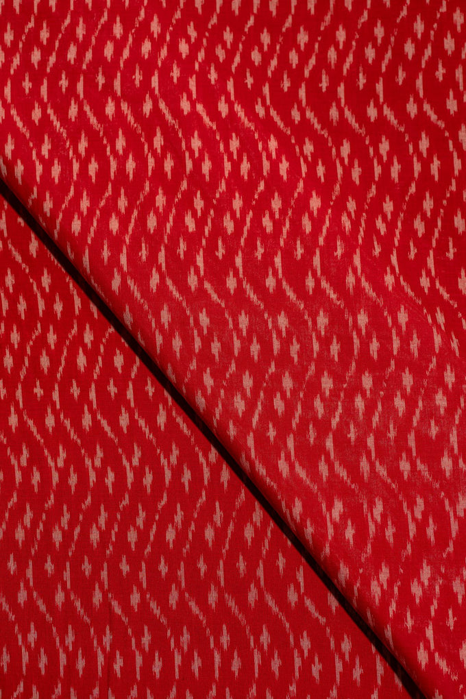 Red Ikat Mercerised Cotton Ikat
