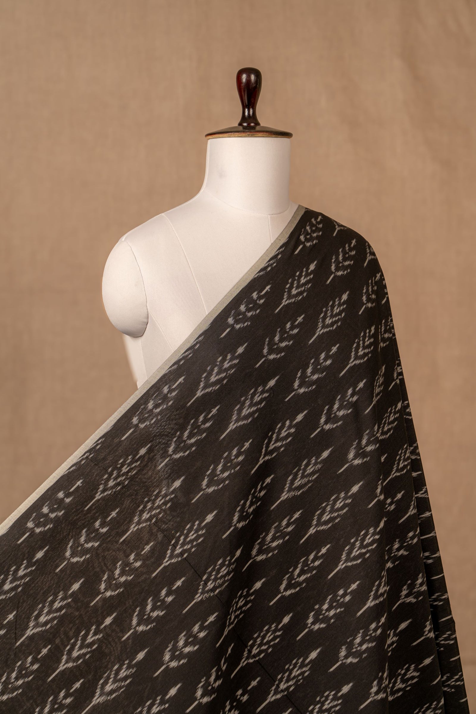Black Ikat Mercerised Cotton Ikat