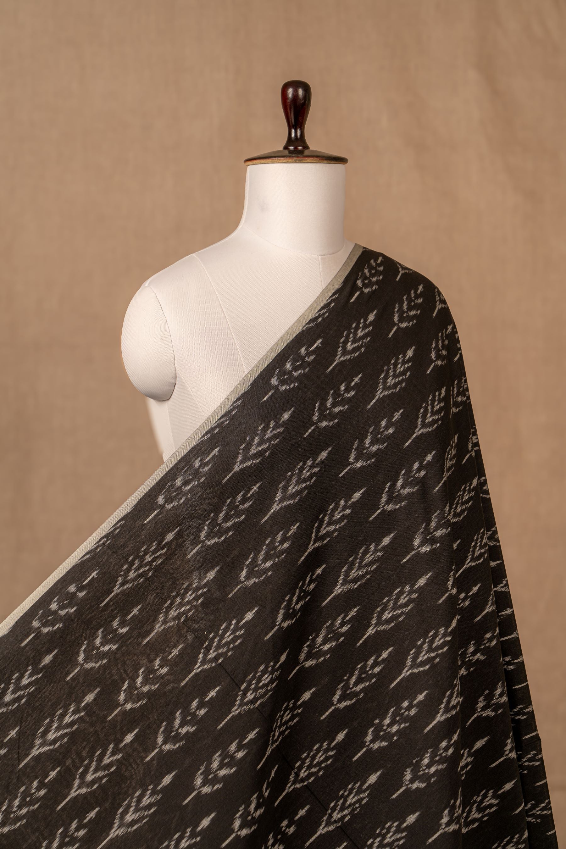 Black Ikat Mercerised Cotton Ikat
