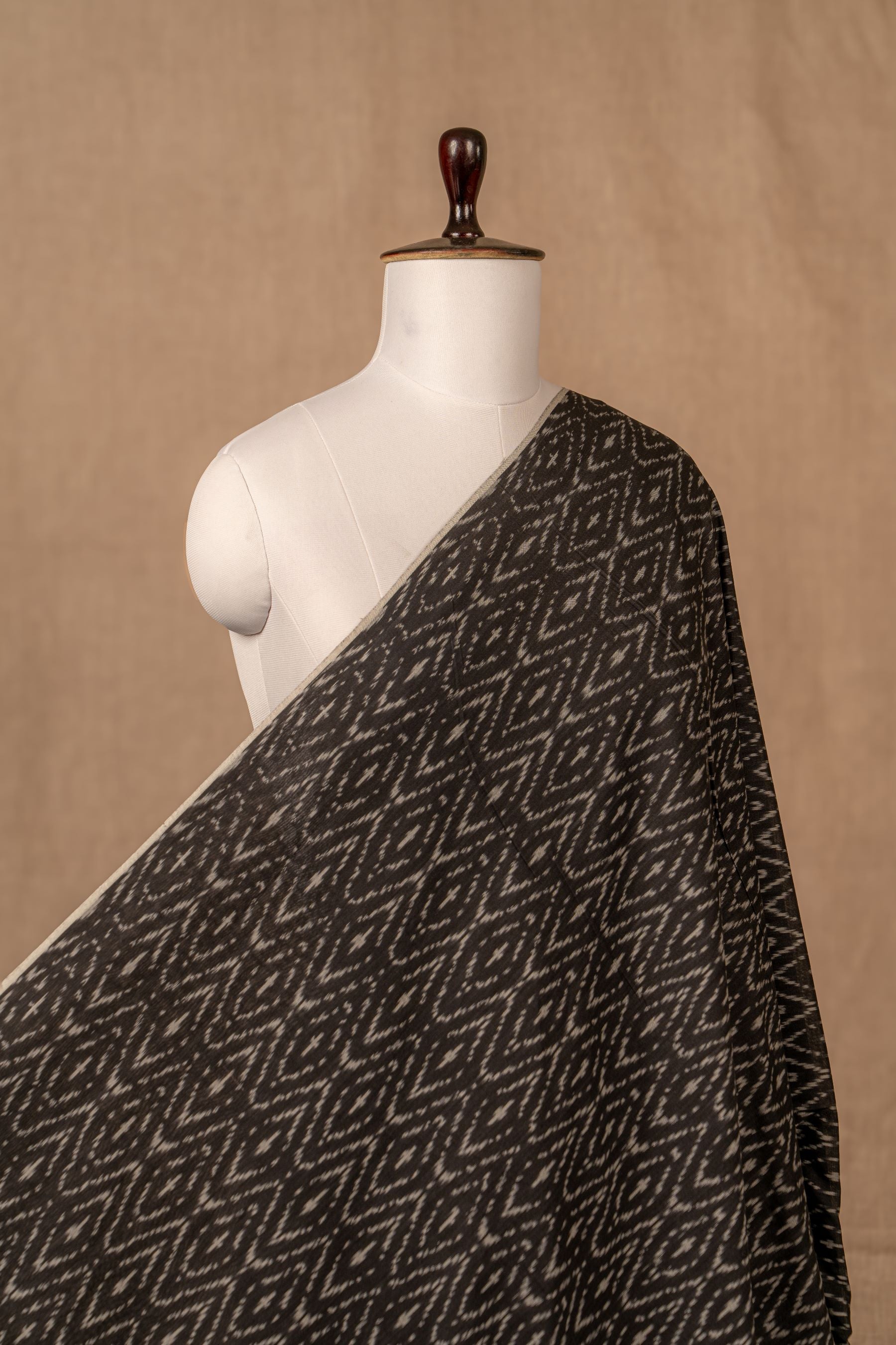 Black Ikat Mercerised Cotton Ikat