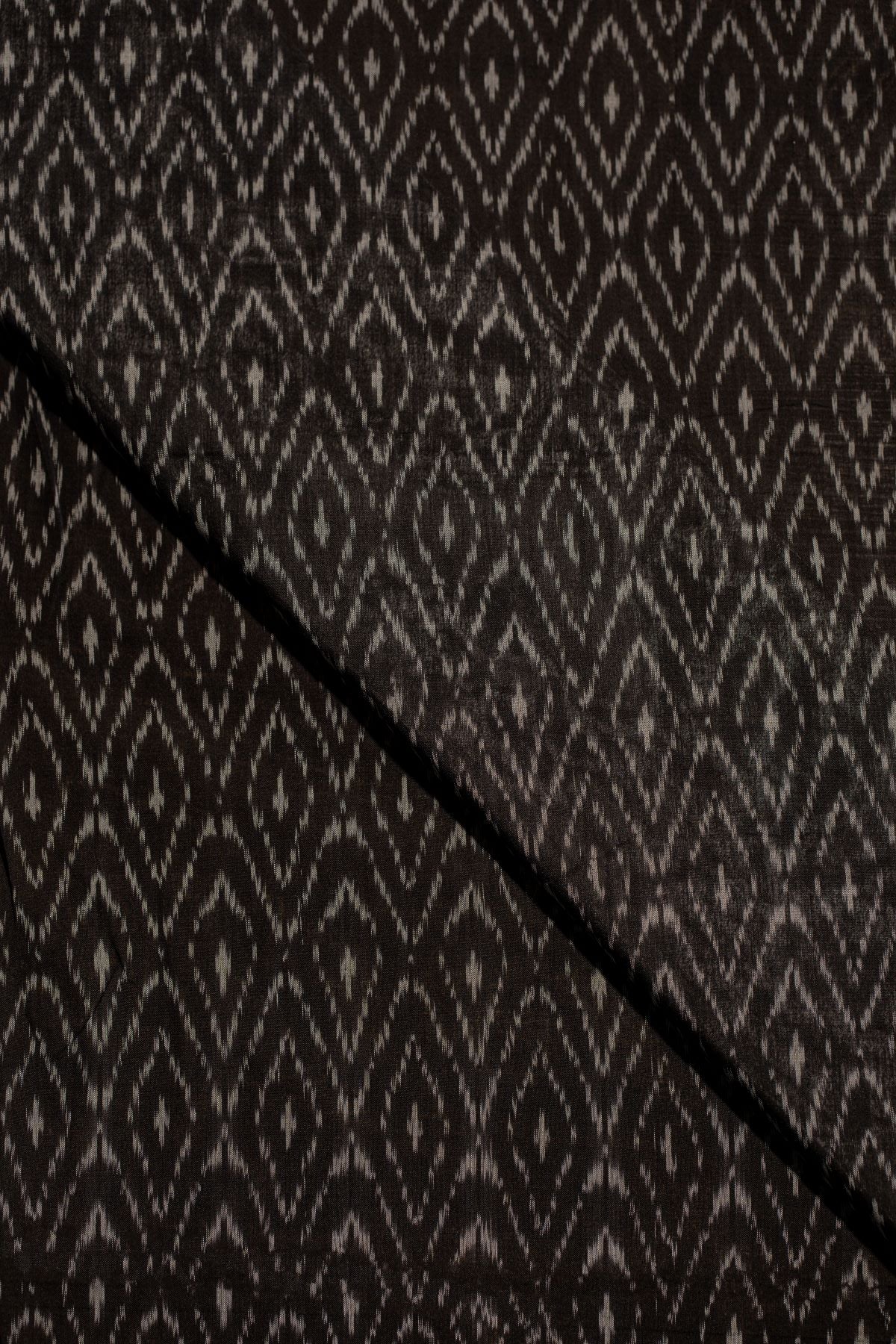 Black Ikat Mercerised Cotton Ikat