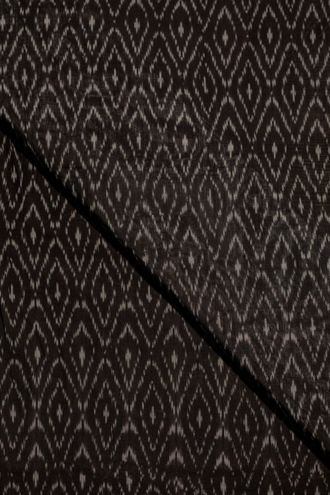 Black Ikat Mercerised Cotton Ikat