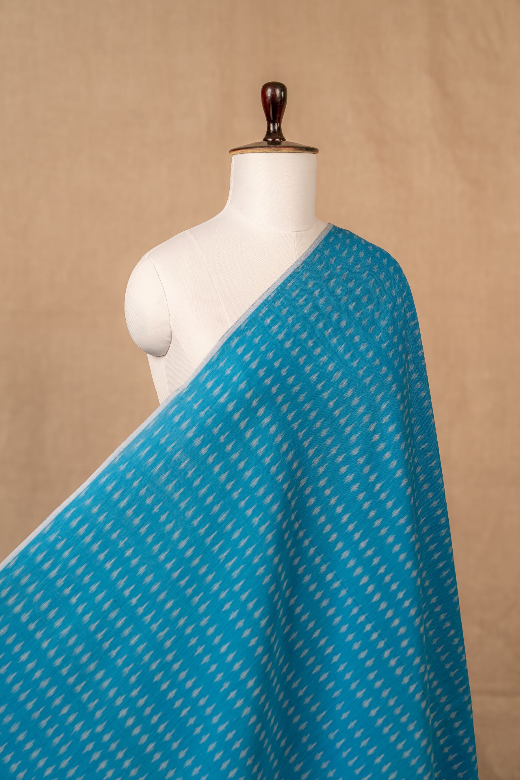 Blue Ikat Mercerised Cotton Ikat