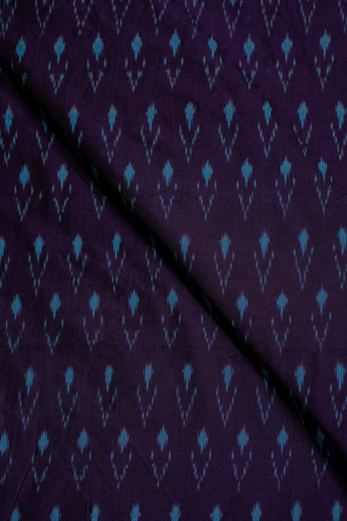 Navy Blue Ikat Mercerised Cotton Ikat