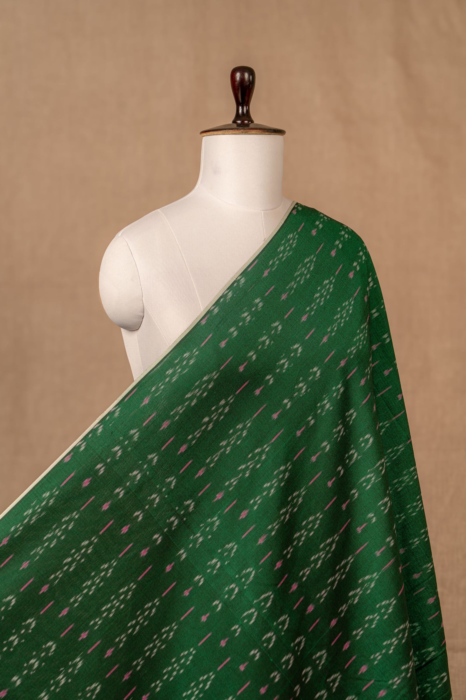 Green Ikat Mercerised Cotton Ikat