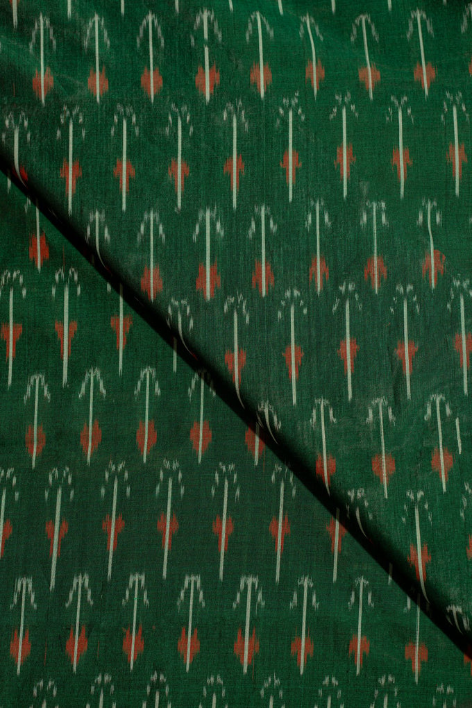 Green Ikat Mercerised Cotton Ikat