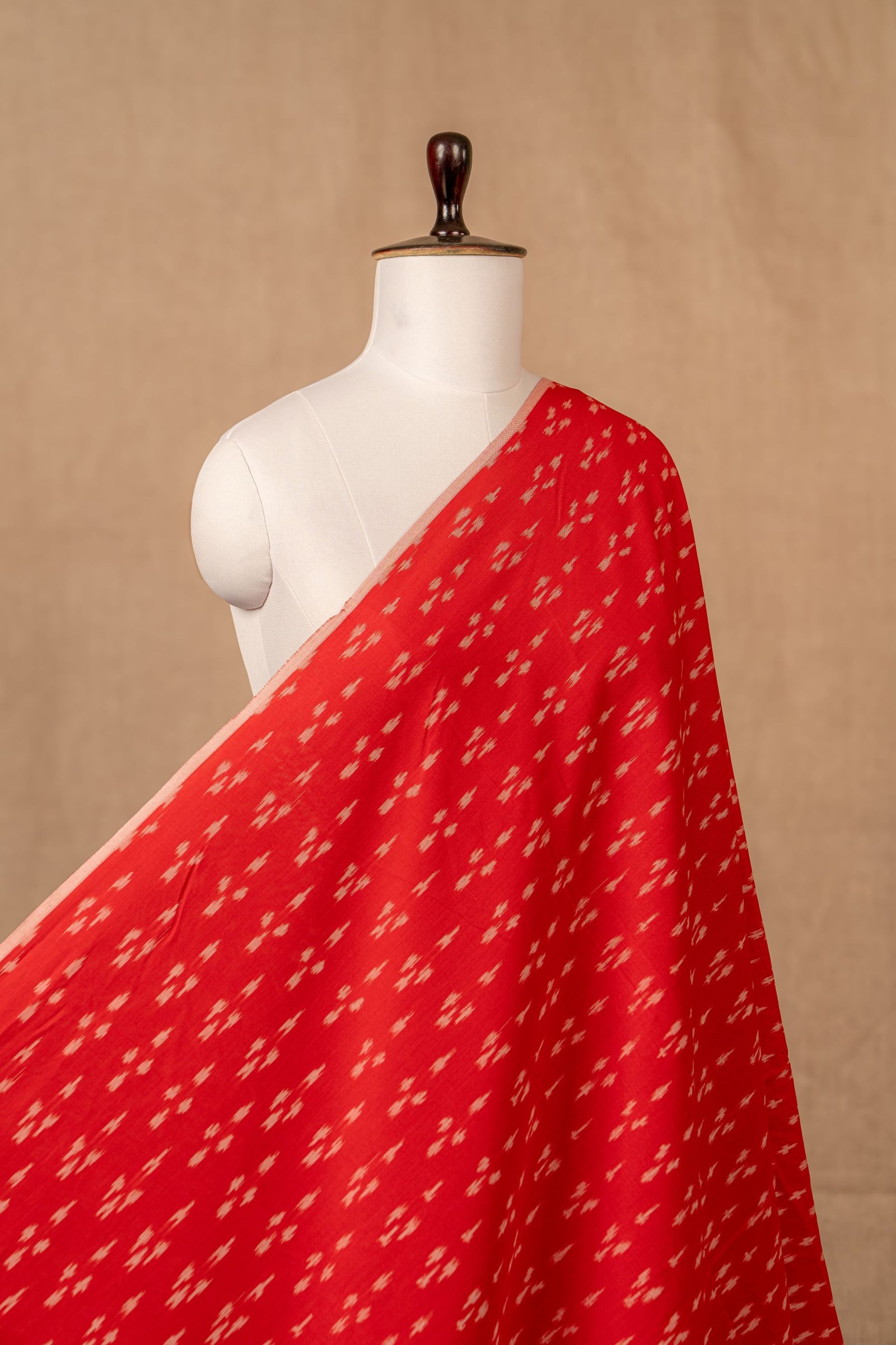Red Ikat Mercerised Cotton Ikat