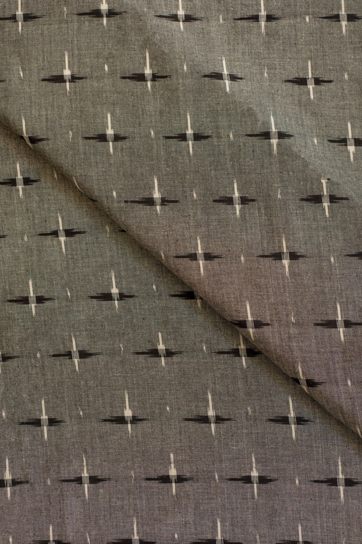 Grey Double Ikat Cotton Ikat